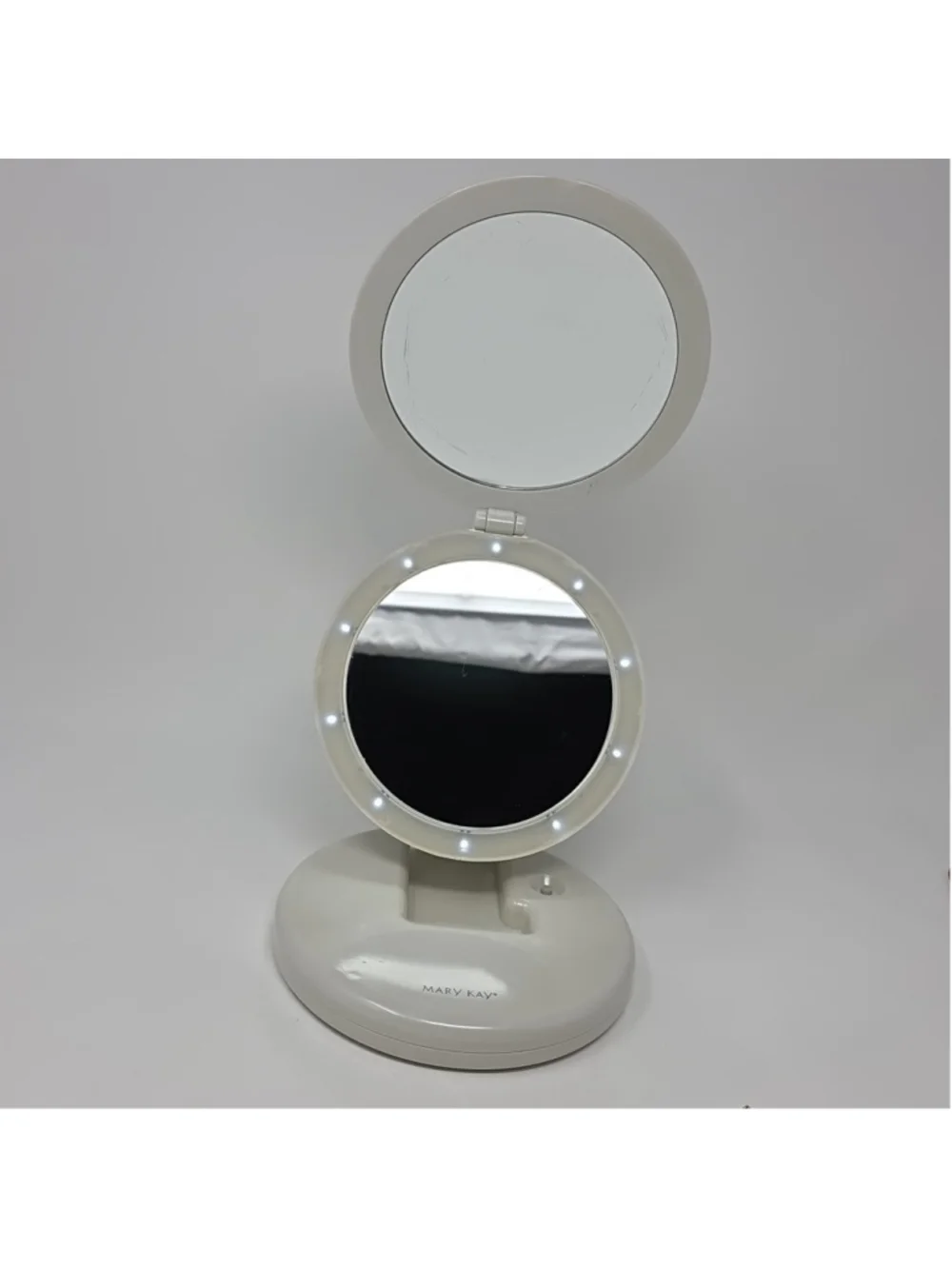 MARY KAY Vtg Lighted LED Double Folding Magnified Vanity Travel Makeup Mirror